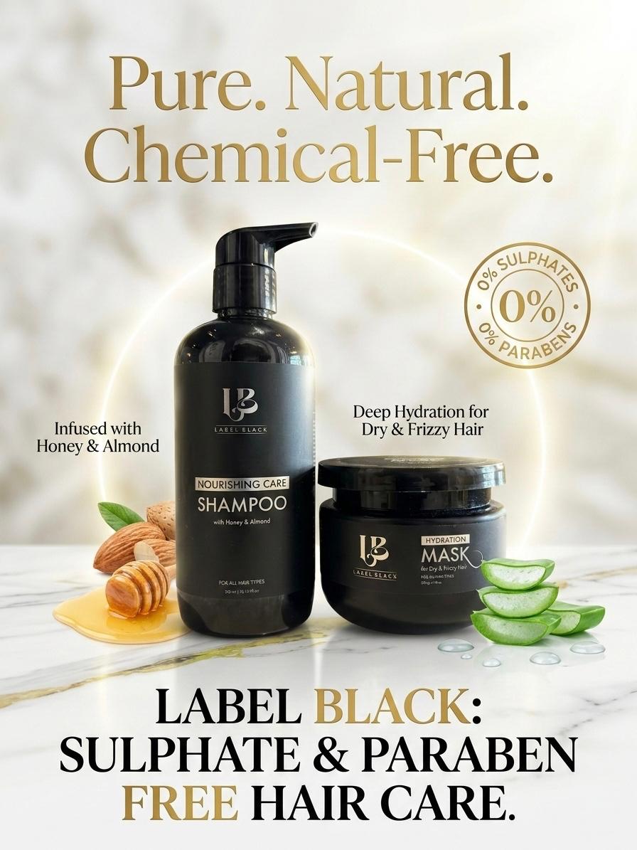 Label Black shampoo plus hair mask